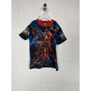 Power Rangers Dino Thunder Raptor Rage All Over Print Shirt Kids Size 4 2000s